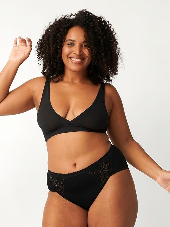 Sloggi 4 Pack Chic Midi Brief Knickers, Black Size 20