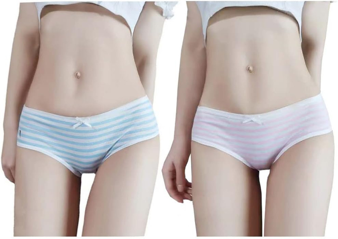 Japanese Style Cute Striped Cotton Thong Pouch Bikini Underwear Briefs Cosplay