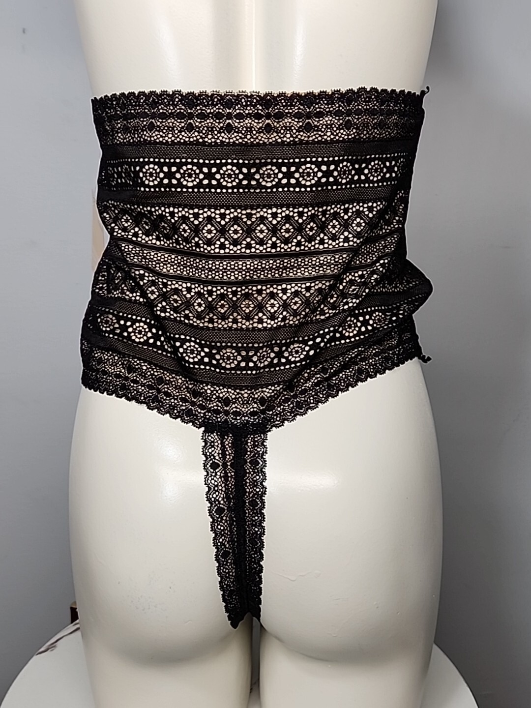 Nwt Popilush Shapewear Panties High-waisted Underwear Lace Thong Black Size XXL