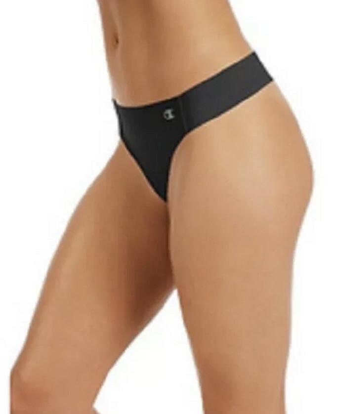 Champion Thong Laser Cut Vapor Technology Black LA46CH Women’s Sz XL NWT