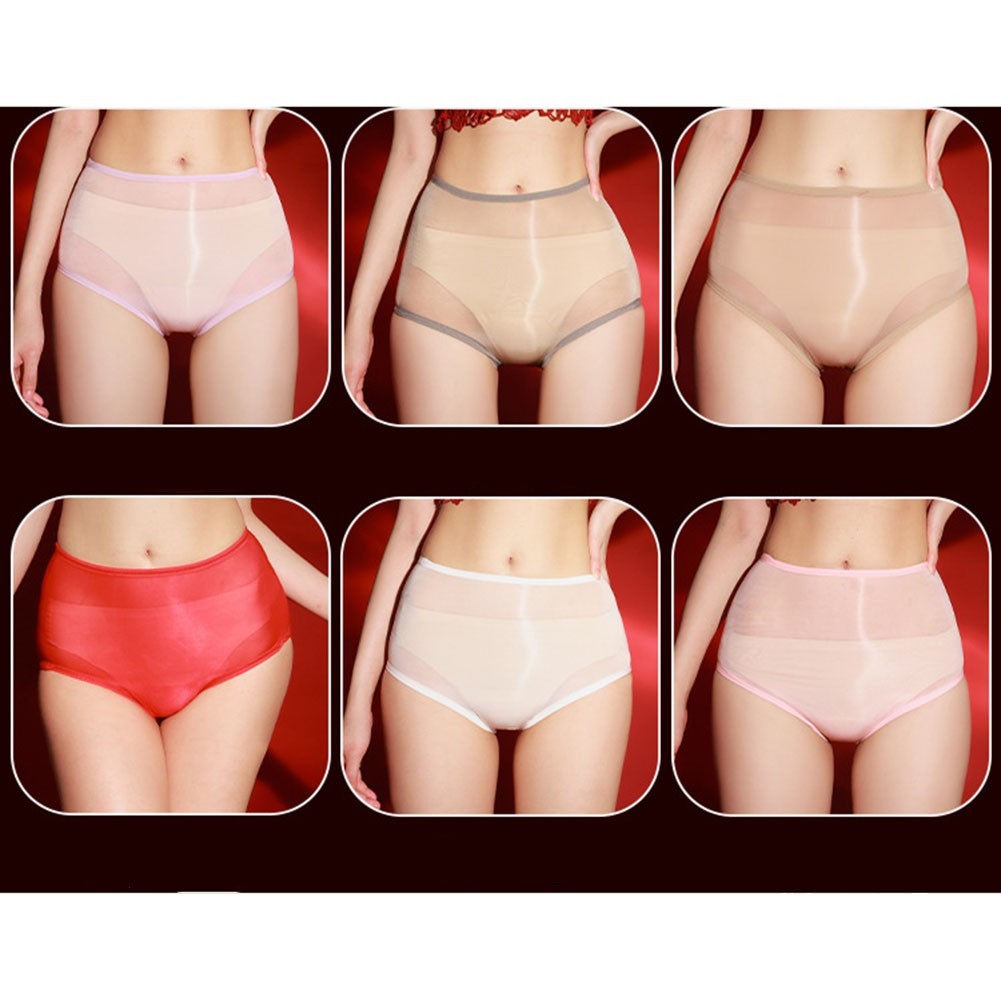 Satin Feel Women’s Breathable Soft Lingerie Sexy Oil Shiny Briefs Design