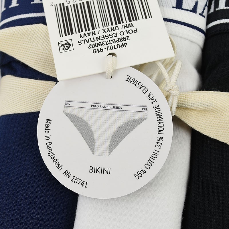POLO RALPH LAUREN Womens 3 Pack Fine Ribbed Bikini Panty Underwear LARGE NWT