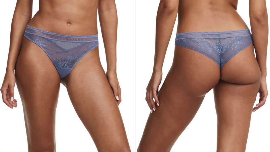 Passionata Maddie Thong Storm Blue Sheer See through lace panties panty knickers