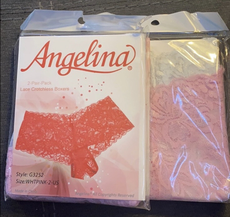 Angelina Lace Crotchless Cheeky Boxers XL