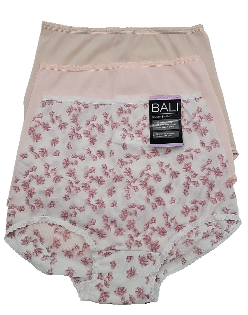 3PK Bali Skimp Skamp Full Coverage Brief Size 6 MEDIUM 2633 Panties Underwear