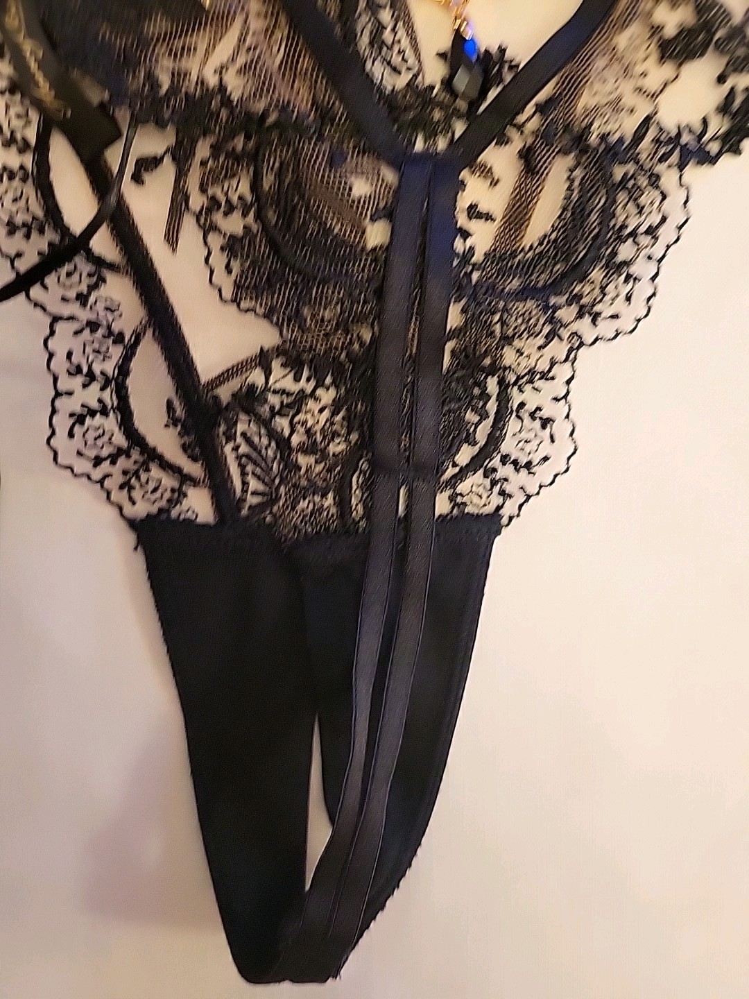 Honey Birdette Charlotta Thong Black Size XL RRP £55.00 Brand New With Tags