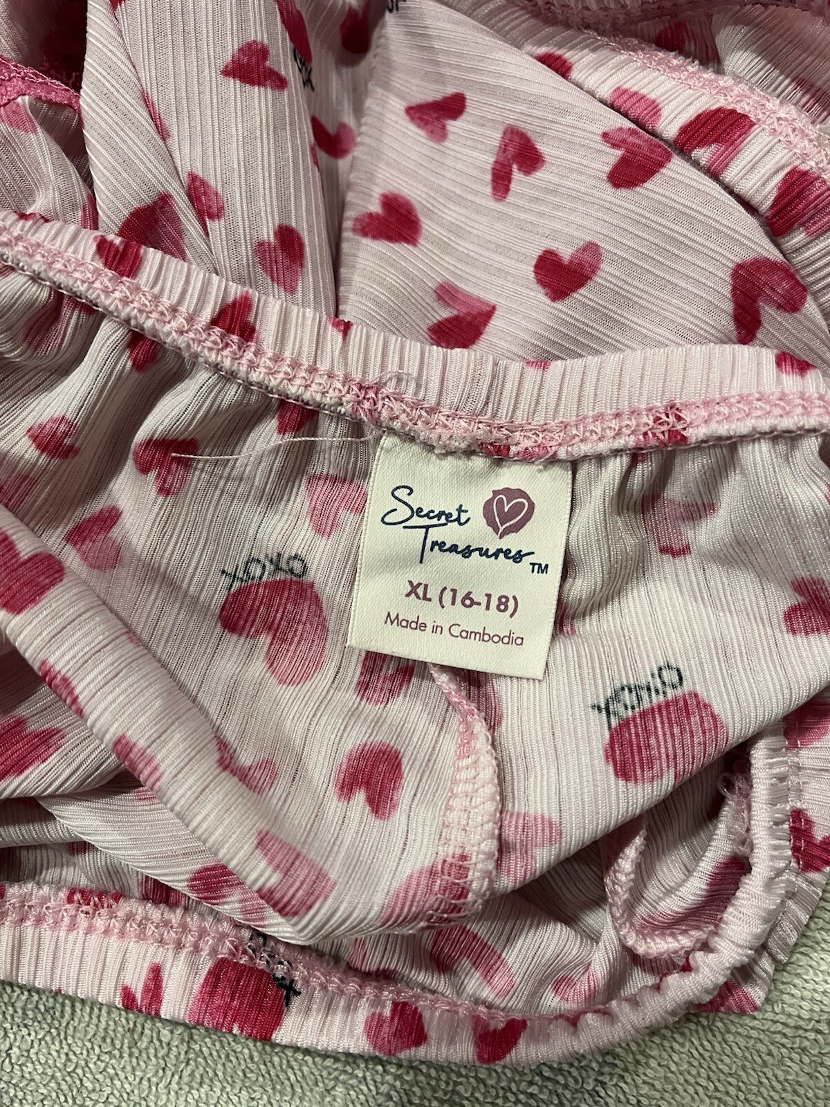 Vtg 90’s SECRET TREASURES PANTIES SILKY SEXY PINK VALENTINES DAY X-LARGE 16-18