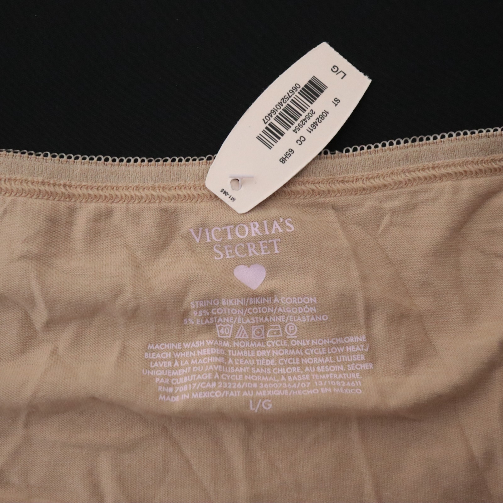 NEW Victoria’s Secret VTG 95% Cotton Signature Logo String Bikini Panty LARGE