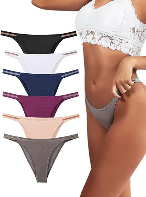 6 Packs Lot Women’s String Bikinis Panties Sexy Low Rise Briefs Thongs Underwear