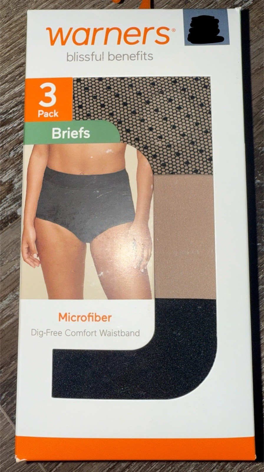 Warners ~ Womens Brief Underwear Panties Polyester Blend 3-Pair ~ XL (16/18)
