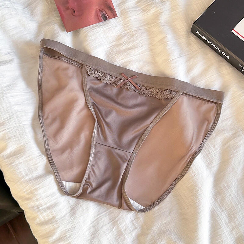 6PCS/LOT Sexy Womens Satin Panties Lingeries Underwear Mesh Sheer Bikini Briefs