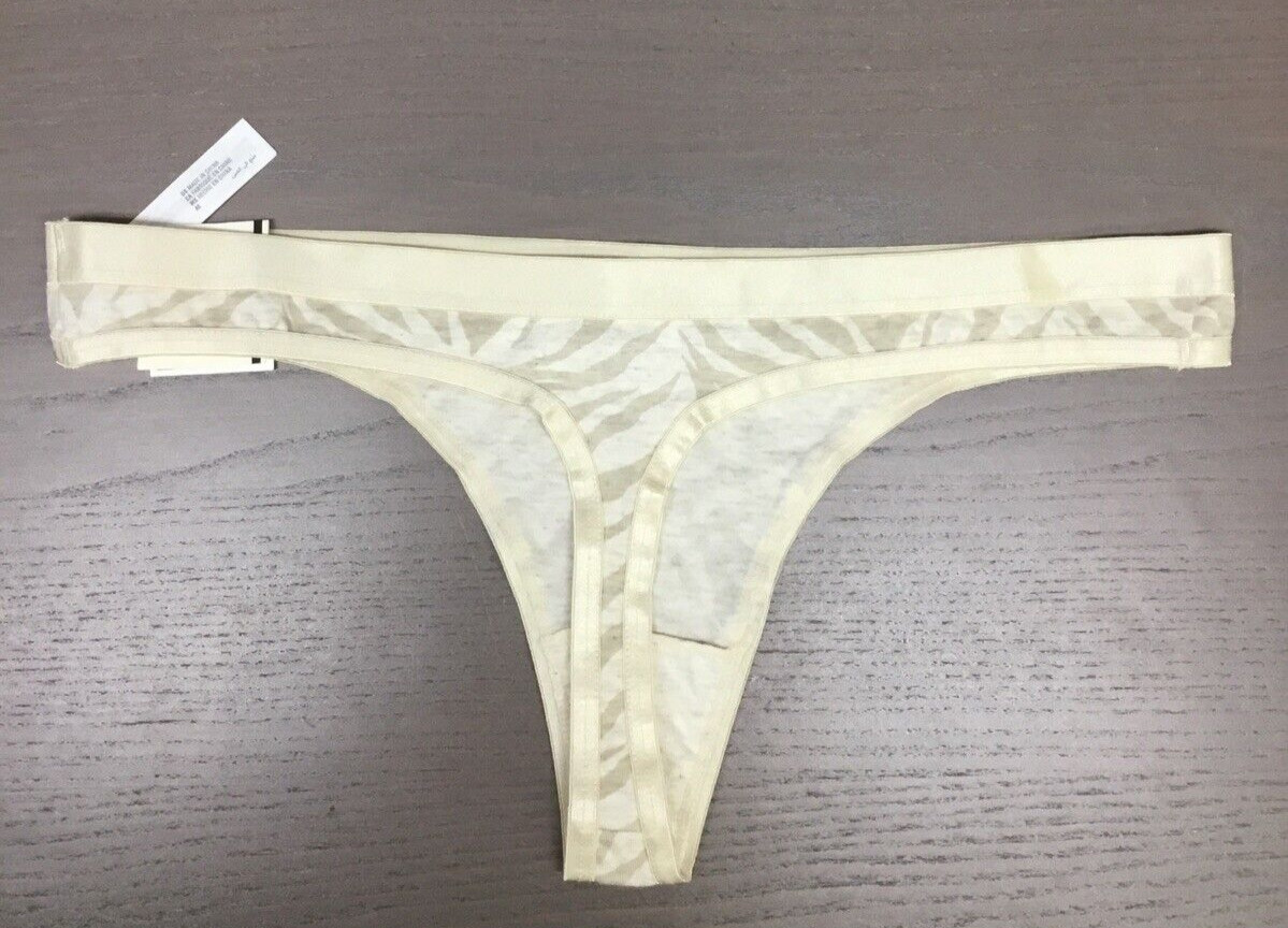 Jenni Cotton Print Satin Trim Thong, Tiger, XXL