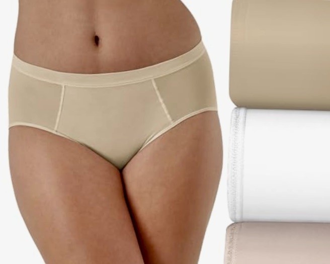 BALI One Smooth U Second Skin White Nude Sandshell Brief Panty Womens Sz M 6