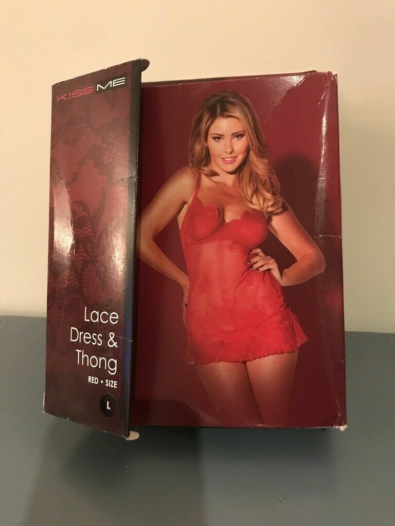 RED SEXY BEDROOM DRESS & THONG Sz LARGE GIFT PRESENT CHRISTMAS BIRTHDAY BY KISS