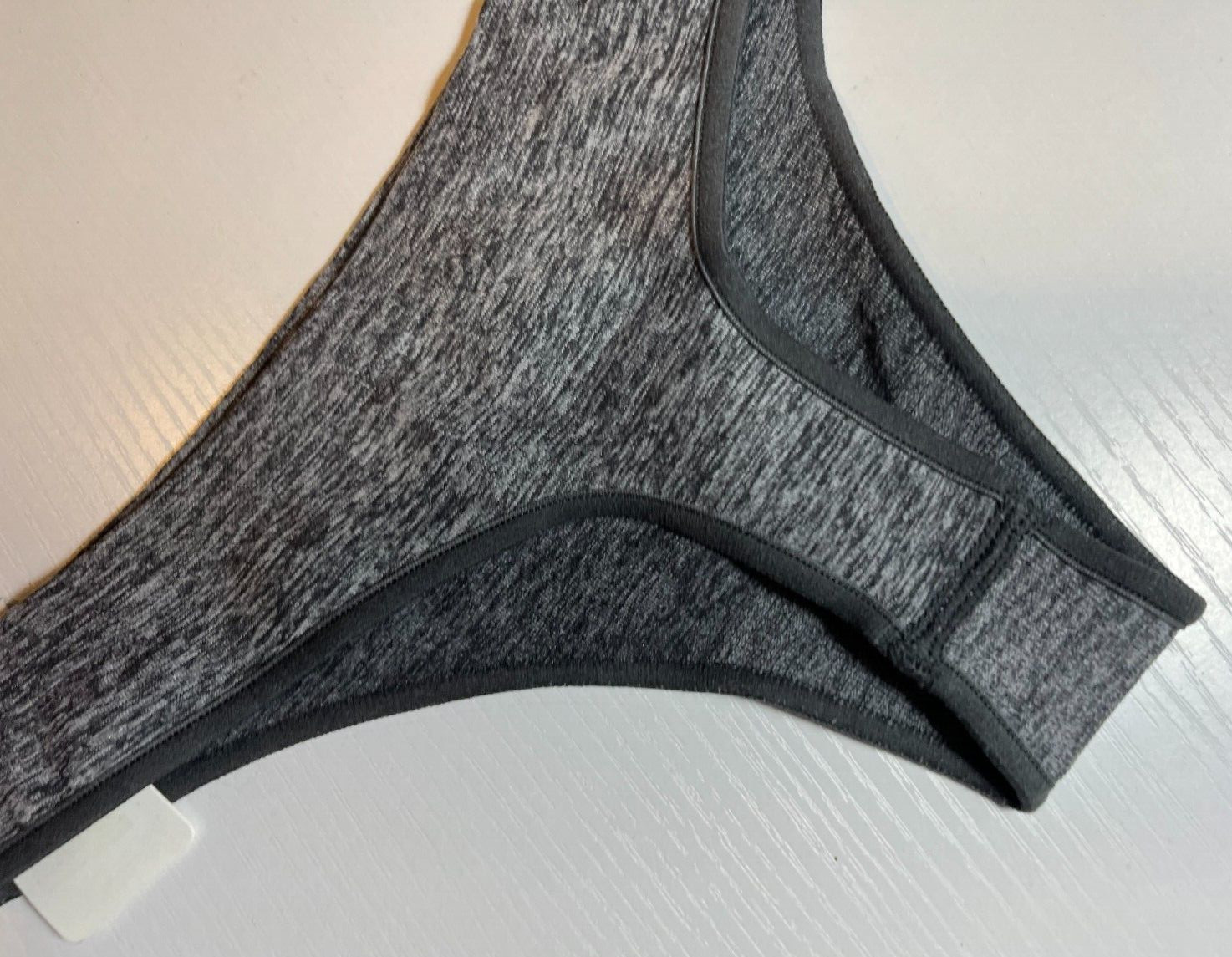 Lot/8 Juniors Seamless Thong Panties, Heather Grey / Blue Size XS