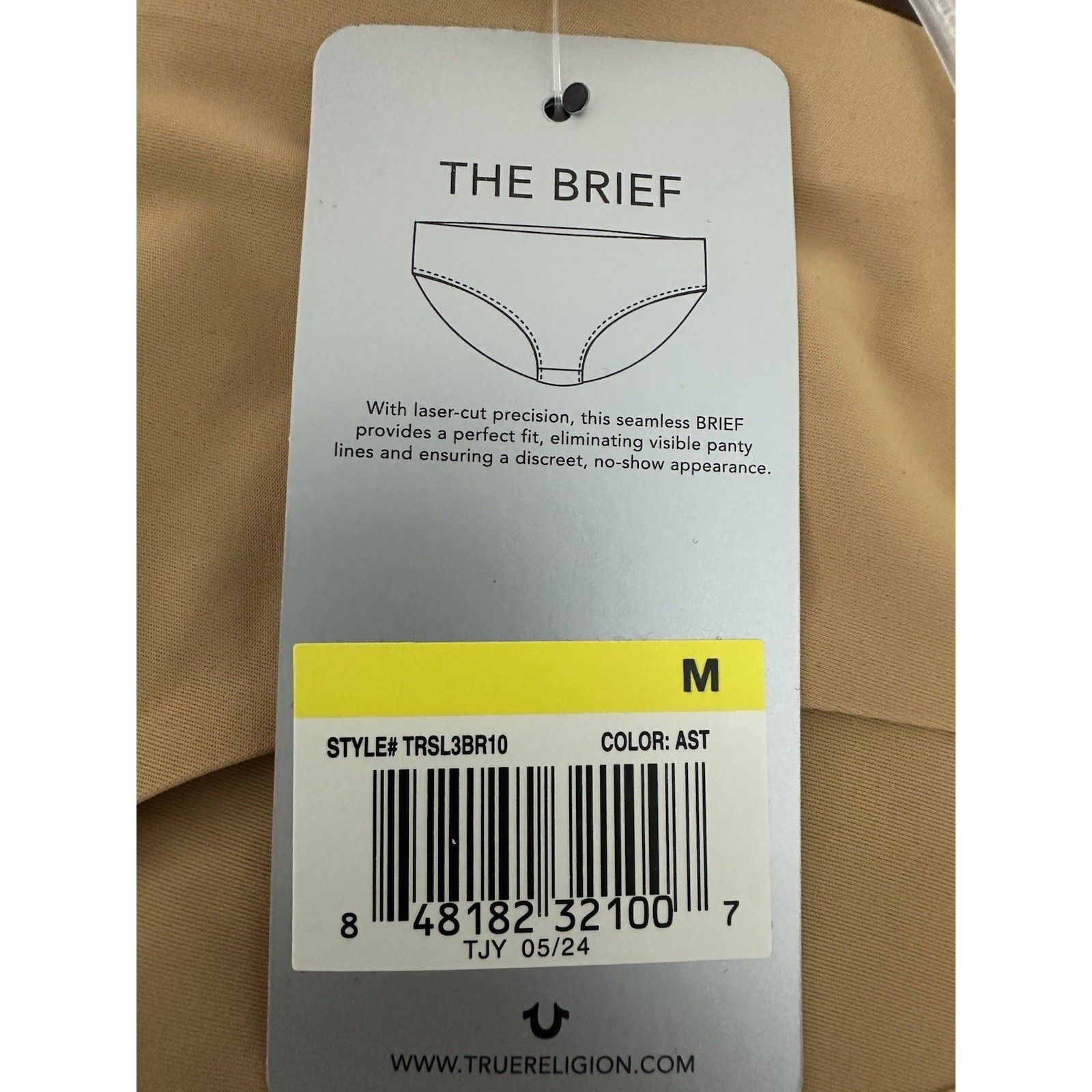 TRUE RELIGION 3-Pair TRUE SKIN Brief Panties Soft Laser Cut Seamless Logo Size M