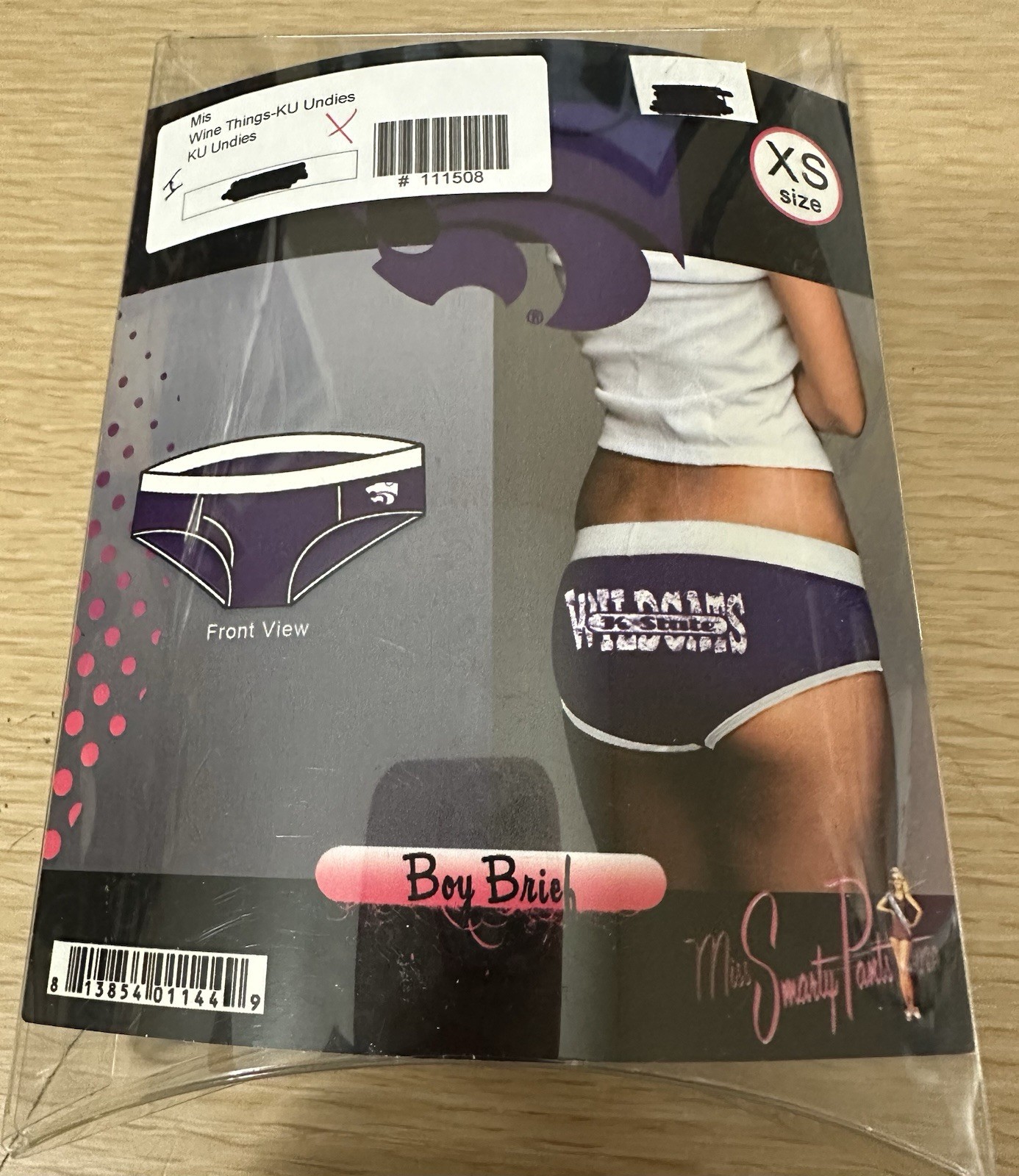 NWT KANSAS STATE UNIVERSITY KSU College Logo Panty Boy Shorts Underwear XS