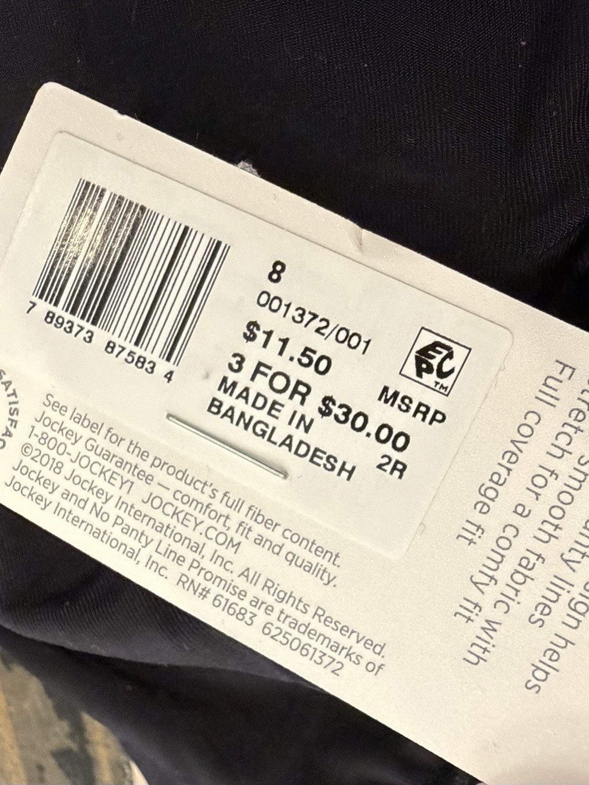 Jockey Women’s Microfiber Hip Brief Panties Black Beige 2 PC Size 8 XL NEW