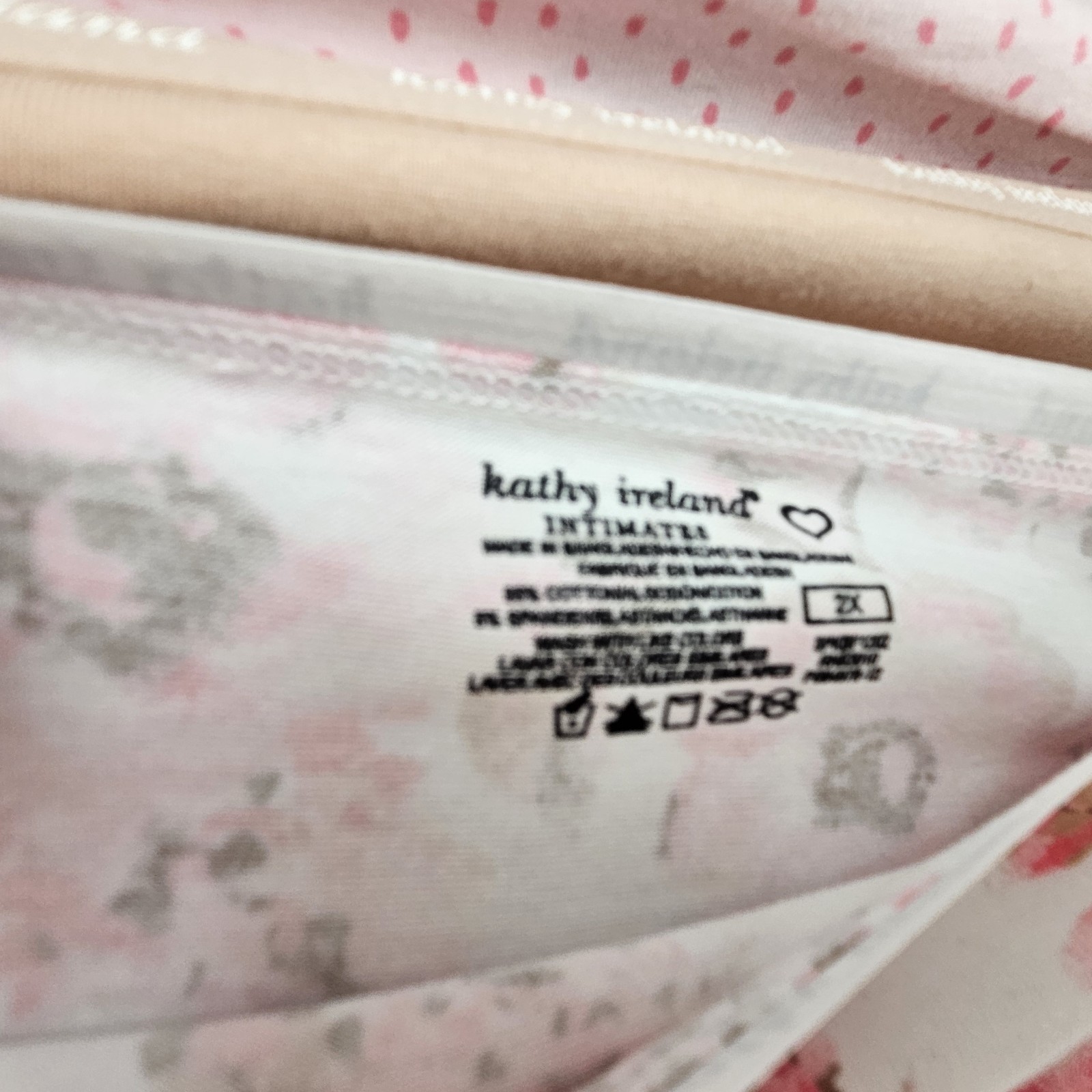 KATHY IRELAND 5 Pack Women’s Plus 1X Cotton Brief Panties Pink Gray Beige White