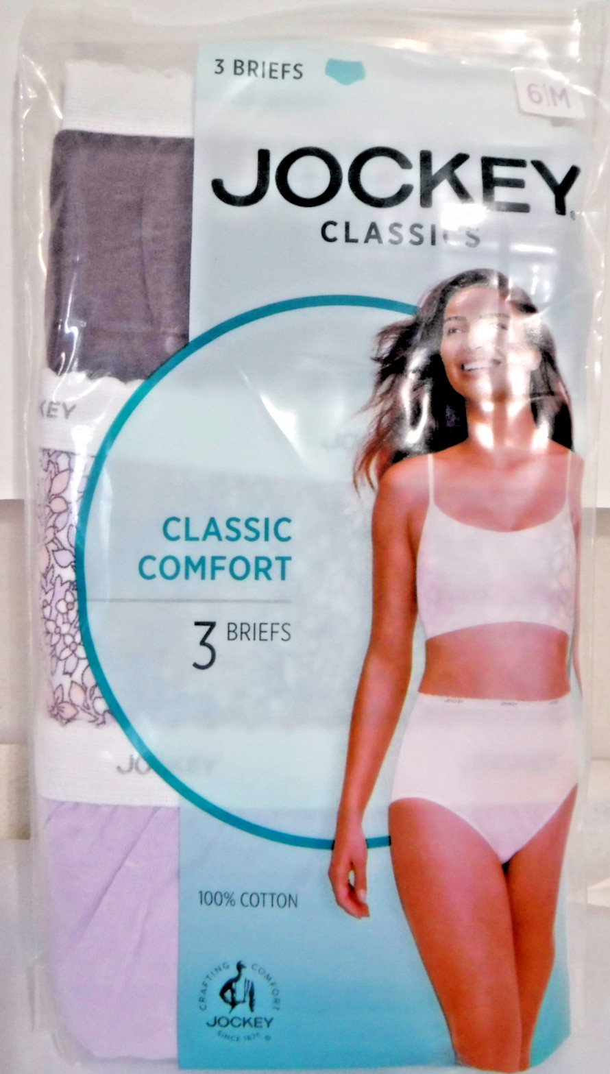 Women’s Jockey 3-Pack Classic Briefs Lilac purple mix Cotton Underwear 9482 sz 6