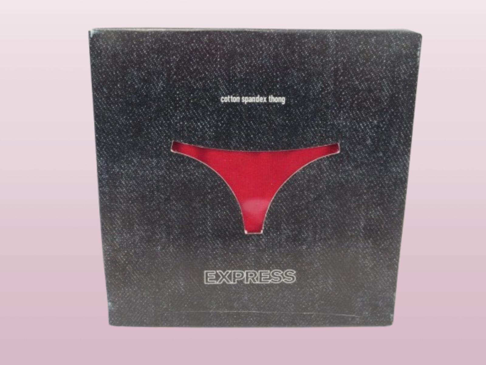 EXPRESS INTIMATES COTTON SPANDEX THONG PANTY RED SIZE MEDIUM BOXED LOT OF 3
