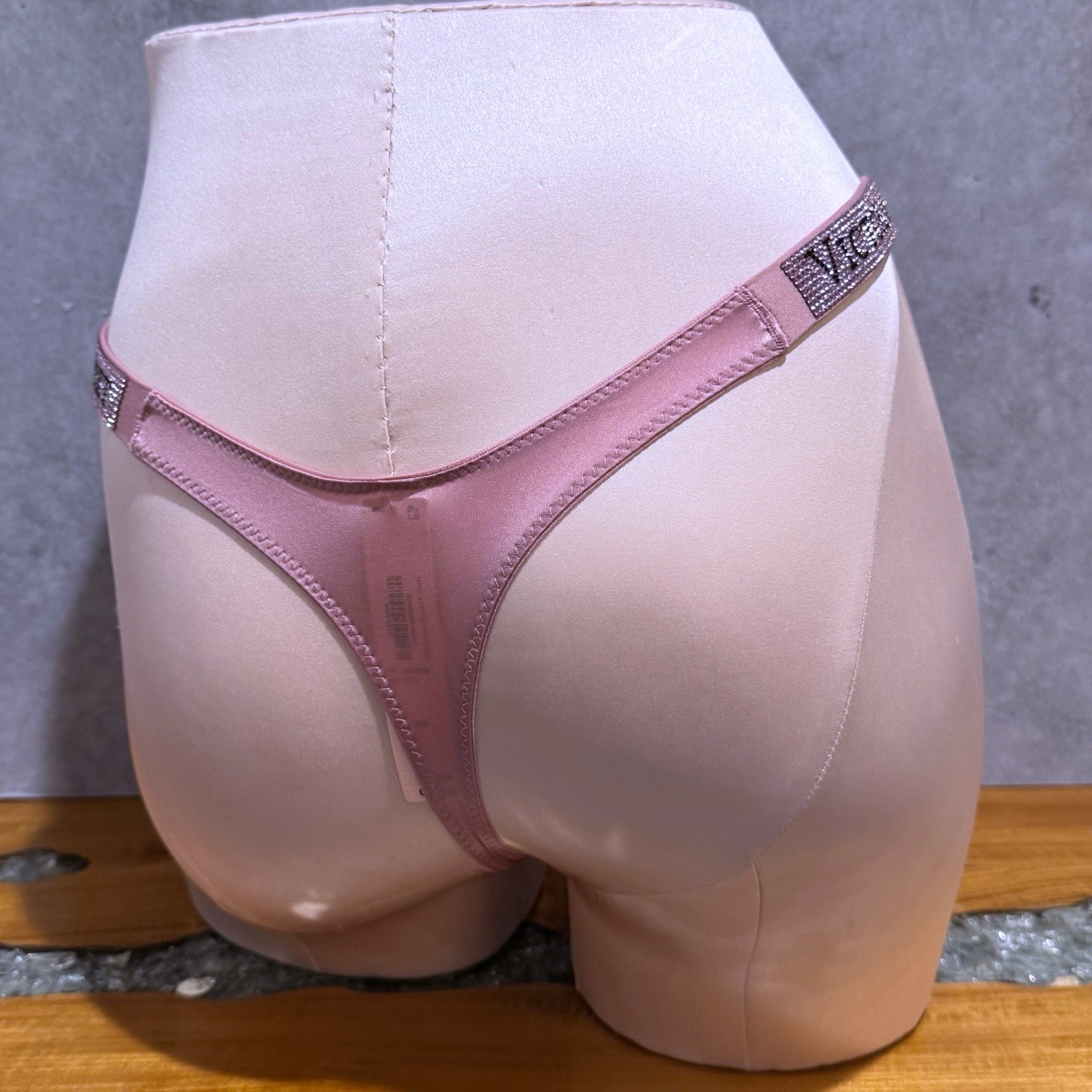 Victoria’s Secret Very Sexy Shine Strap Thong Satin Panty Dusk Rose SMALL NWT