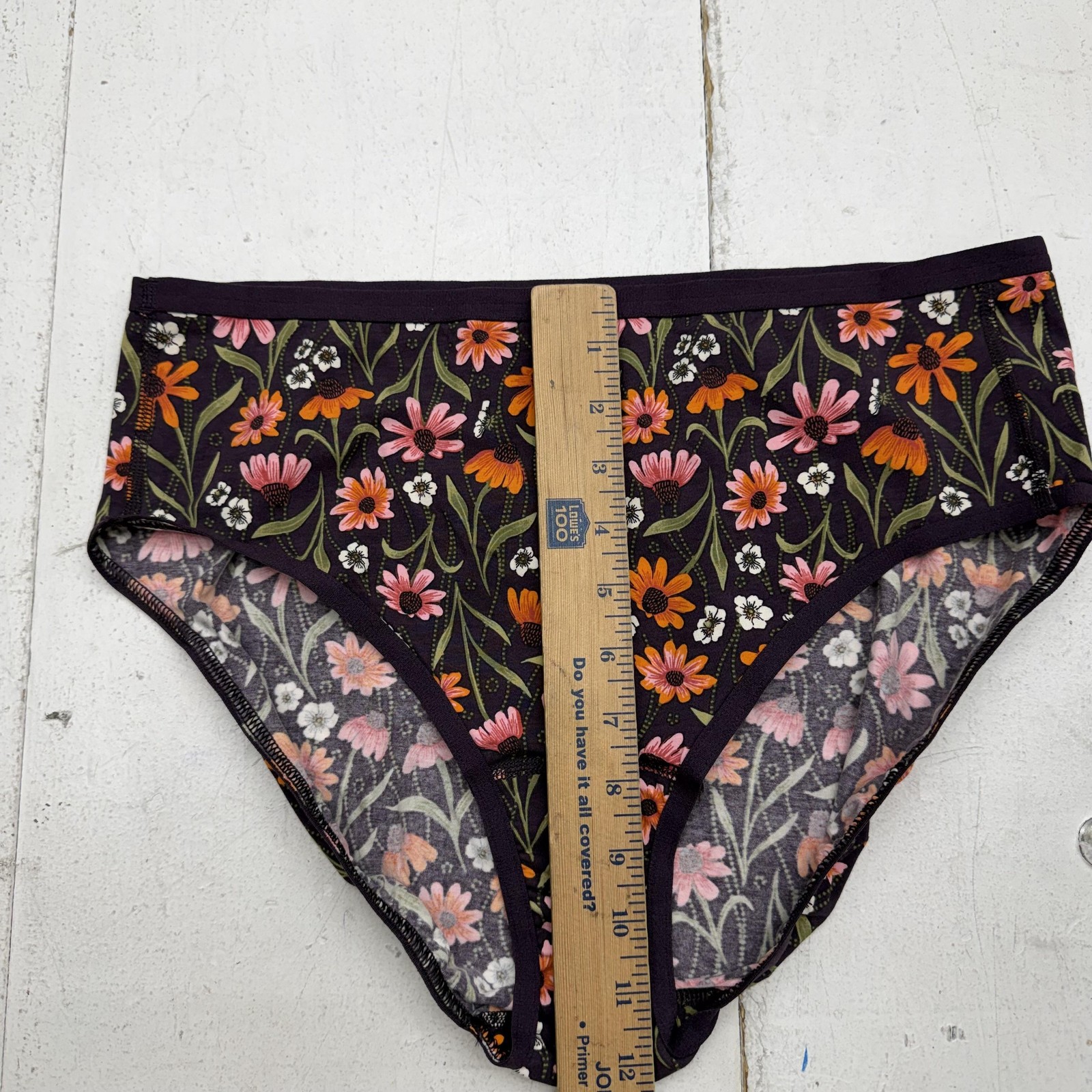 Duluth Trading Brief Panties Womens Large Floral Organic Cotton Stretch
