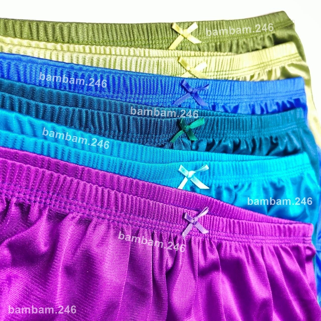 x6 Shiny Soft Nylon Underwear Full Cut Panties Briefs Plus Size XL Women Men Hid
