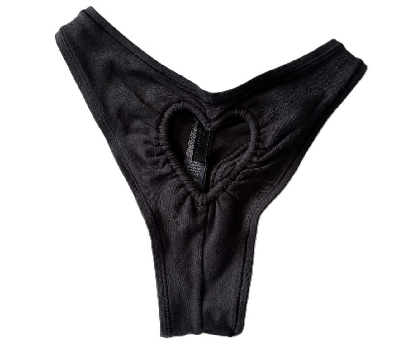 Skims Cotton Jersey Heart Cut Out Dipped Thong – Size XS