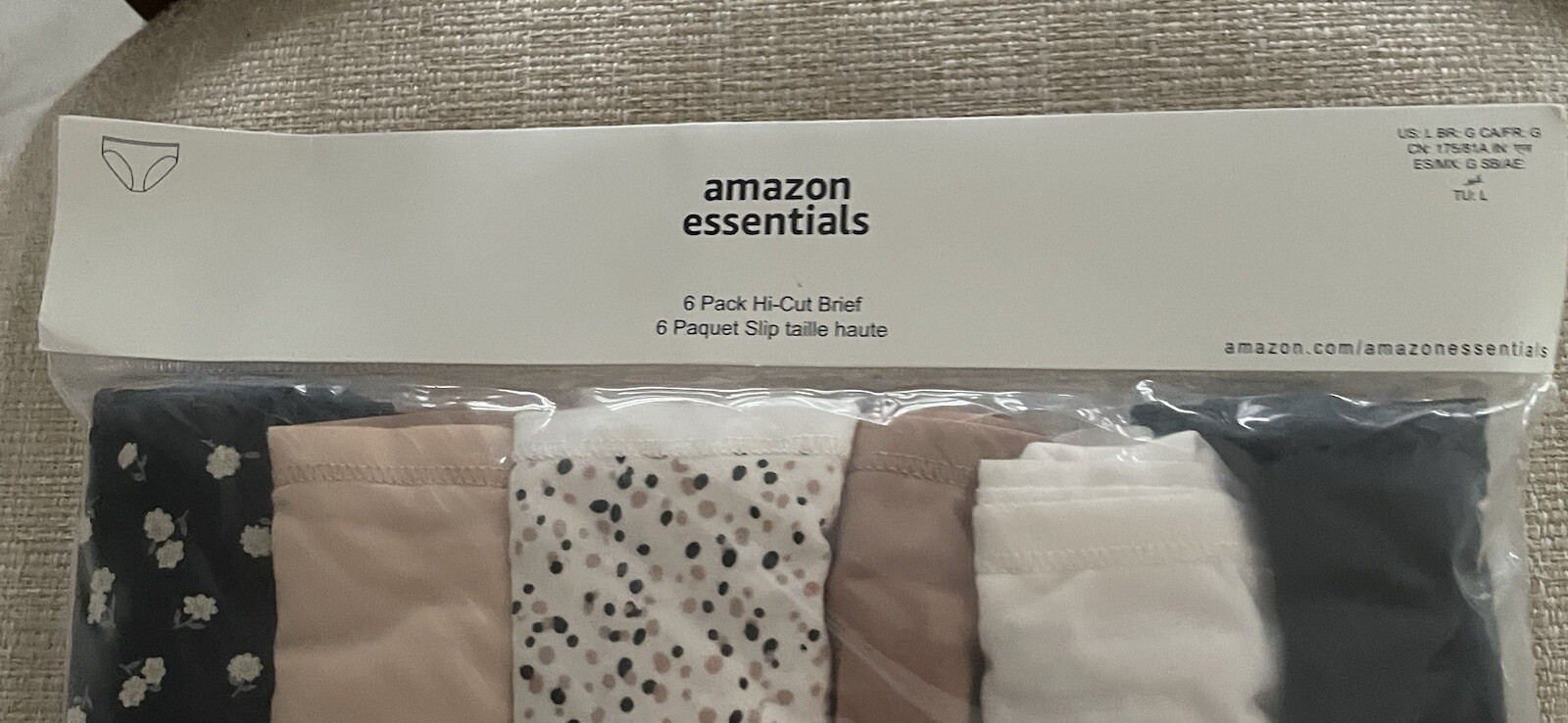 Amazon Essentials Fall Floral Set Of 6 Panties Size L In Bag