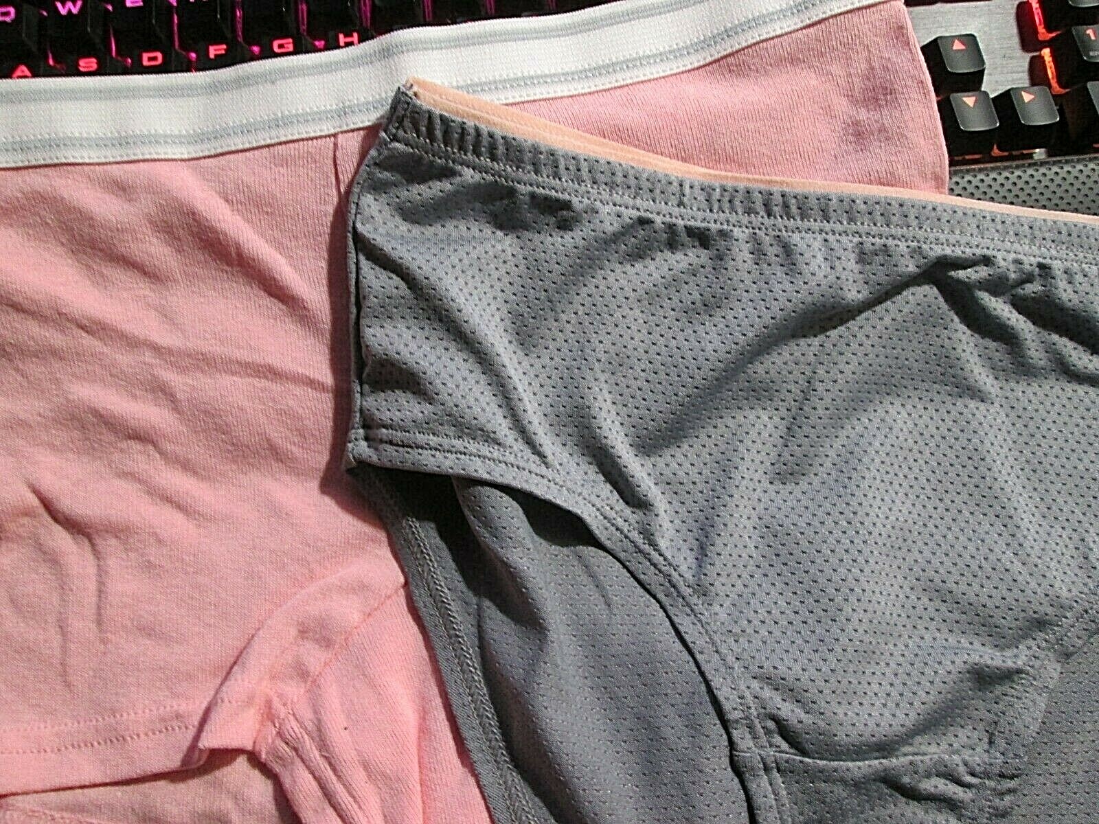 New 2 Hanes & Fruit of Loom Polyester + 100%Cotton Panties💕 Sz 5/S Peach+ Gray