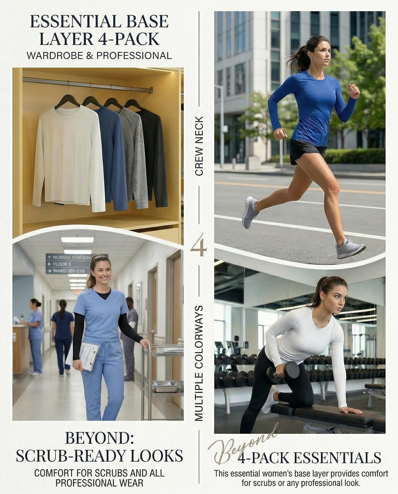 TELALEO 4 Pack Women’s Compression Shirt Long Sleeve Performance Workout Base…