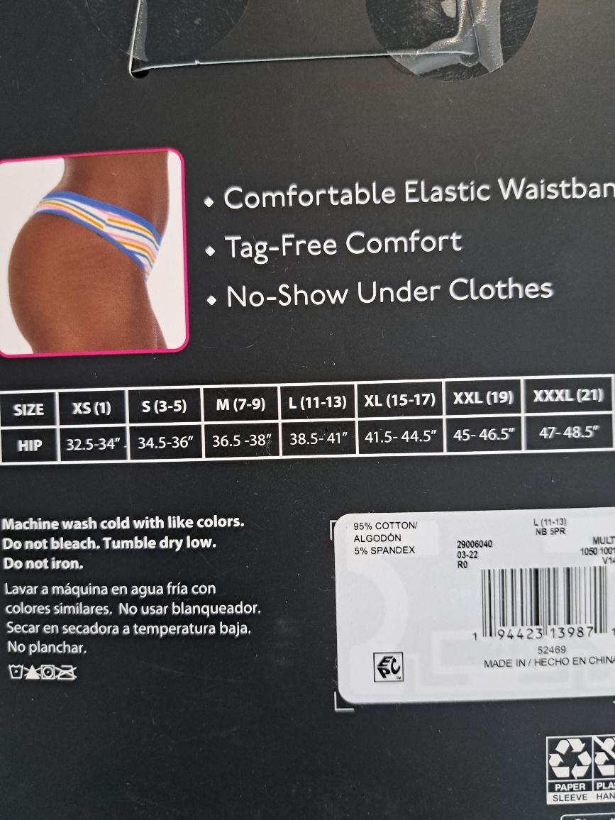 NOBO No Boundaries Womens Cotton Stretch Rib THONG, Sz SM & L, Colors Vary – New
