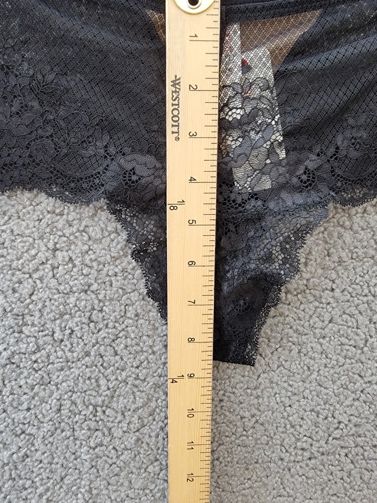 Skarlett Blue Flaunt High Rise Thong Women’s XS Black Scalloped Trim Pull-On