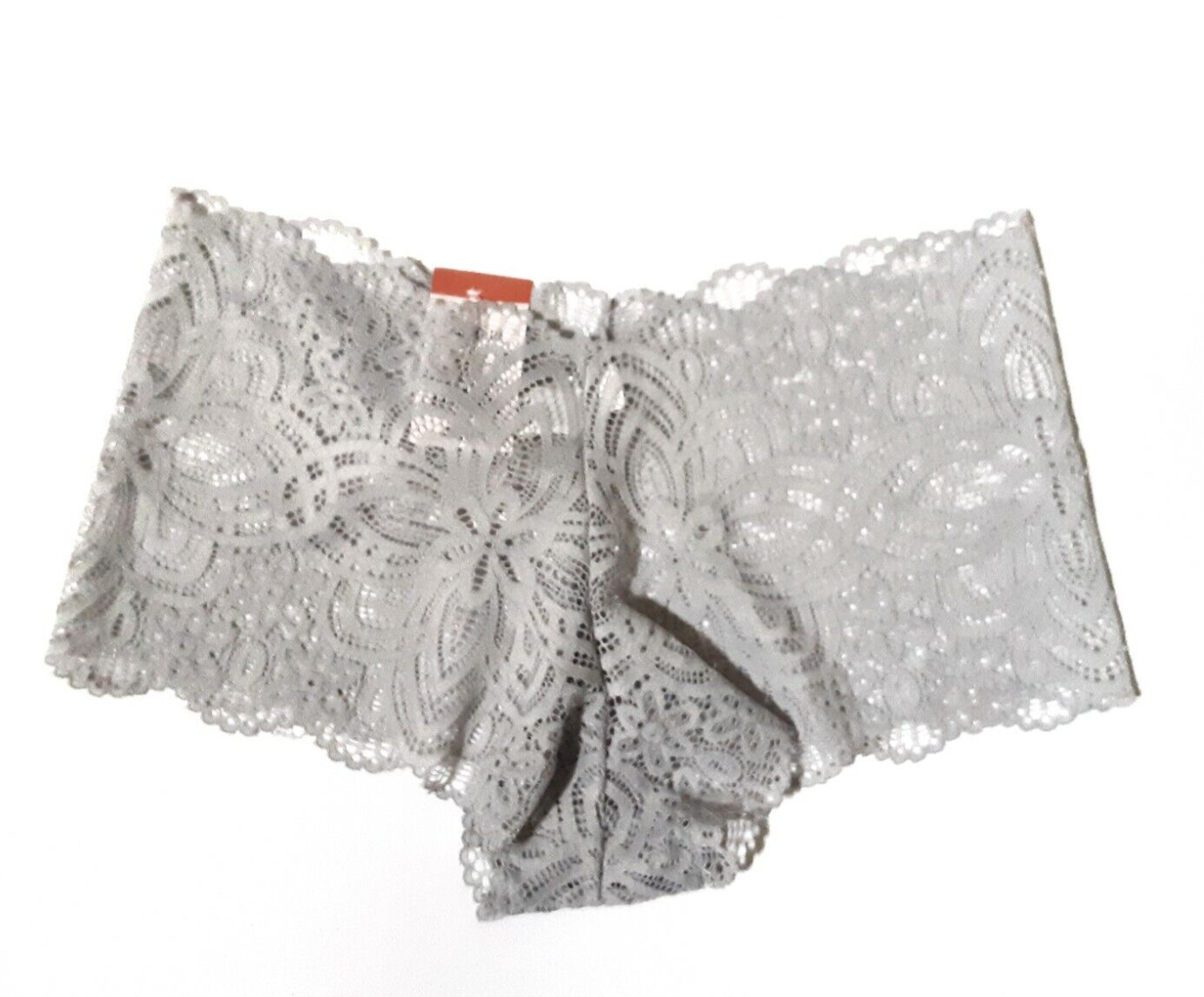 Auden Womens Size XS (0-2) All Over Lace Cheeky Brief Light Gray Panties
