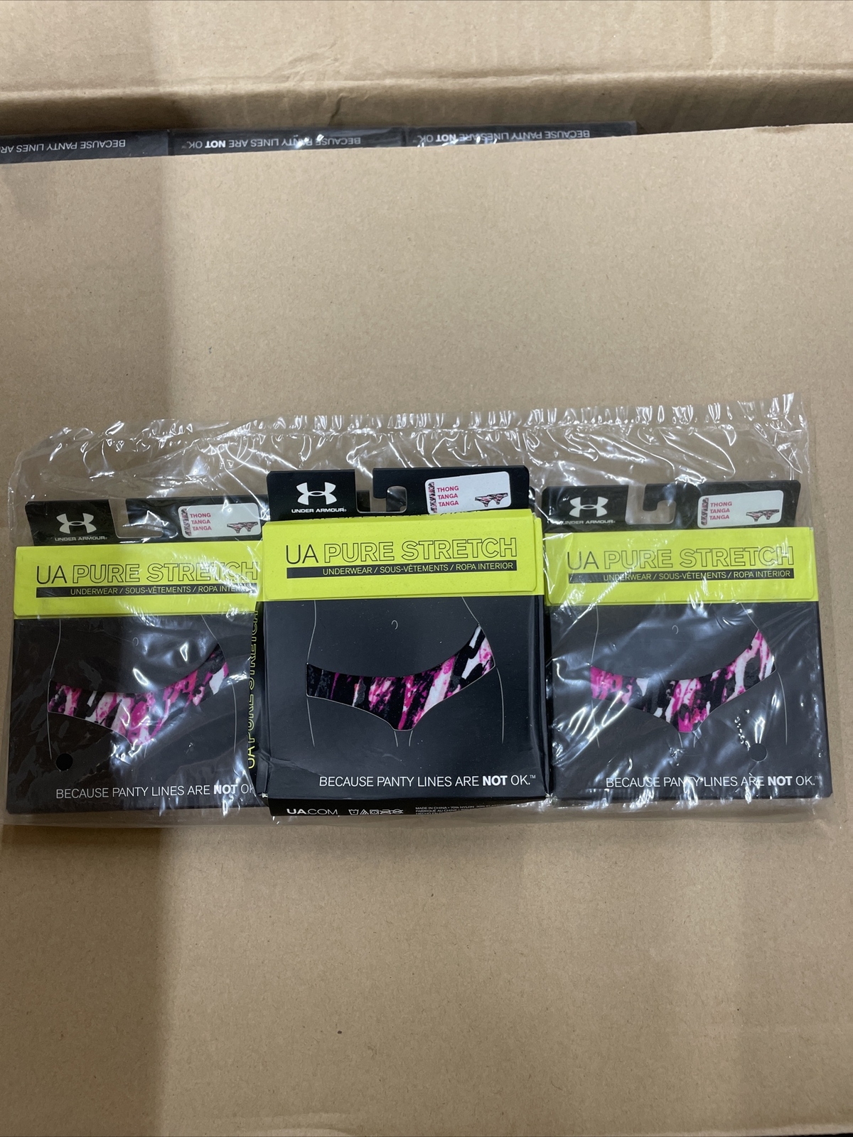 Under Armour UA Pure Stretch THONG Underwear Print One Size Fits Athletes