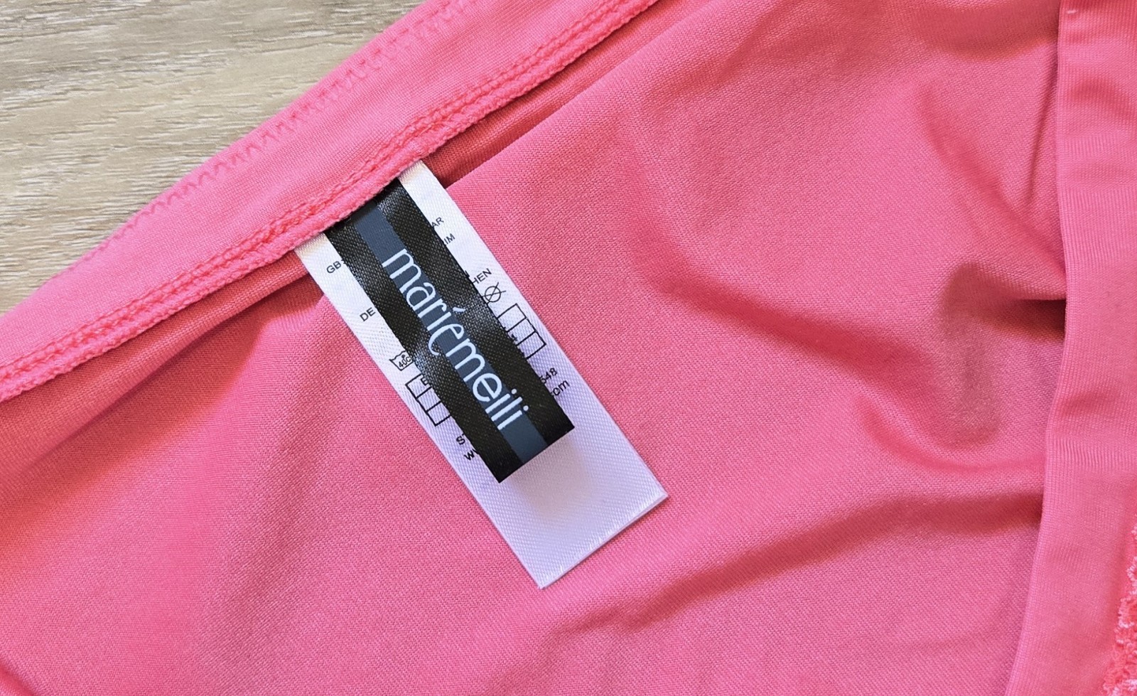 Marie Meili Coral Silky Smooth Satin Sheer Lace Hipster Panties US L UK 14