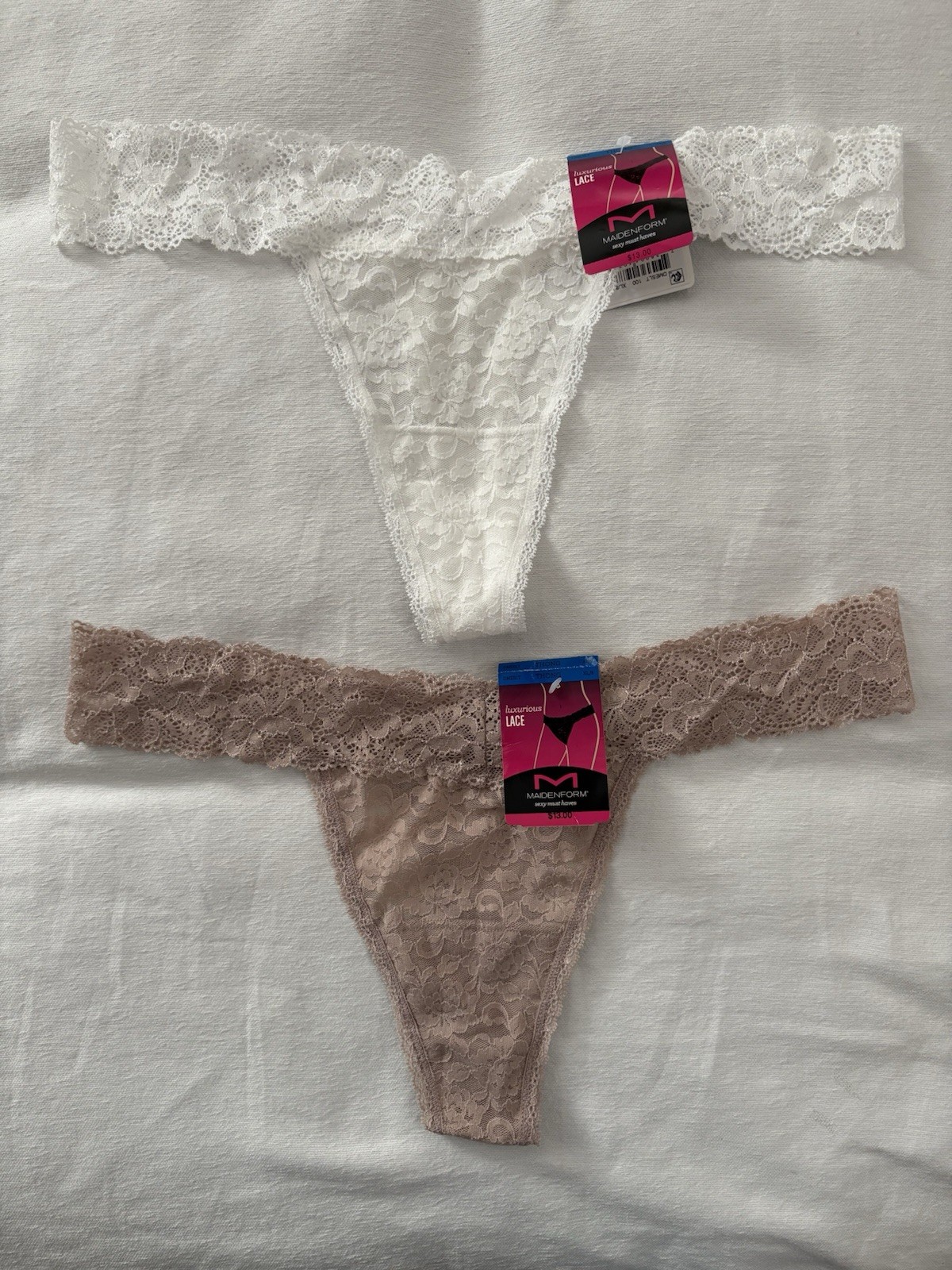 NEW Maidenform Luxurious Lace Thong Xlarge 8 MultiColor DMESLT 2 Pair Panties