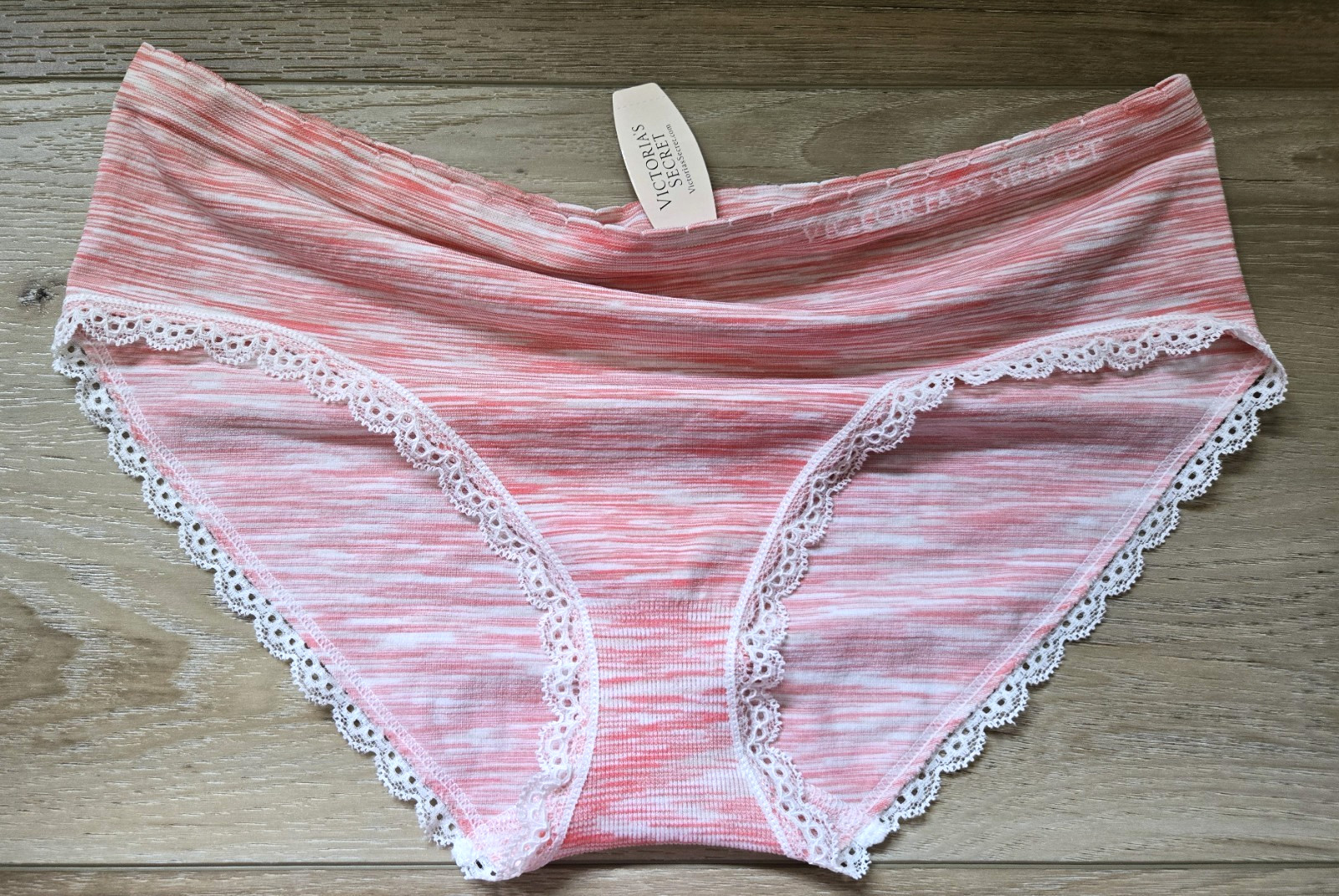 NWT Vintage Victoria’s Secret Marled Smooth Seamless Lace Hiphugger Panties L