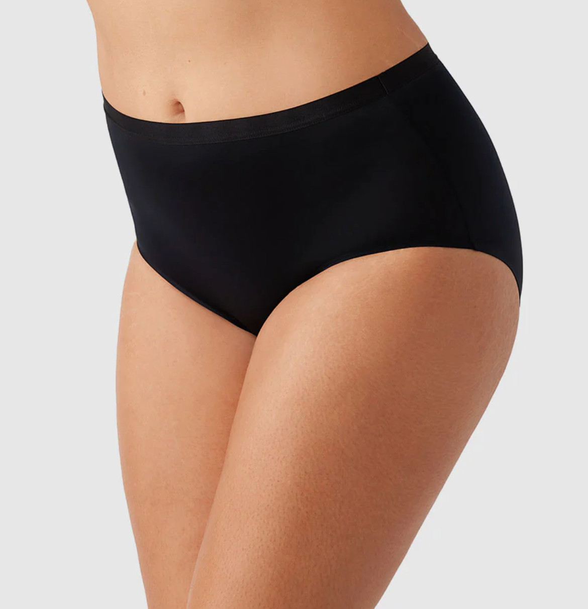 Wacoal LARGE (Size 7) Inner Sheen Full Brief Panty NWOT 875397 Black