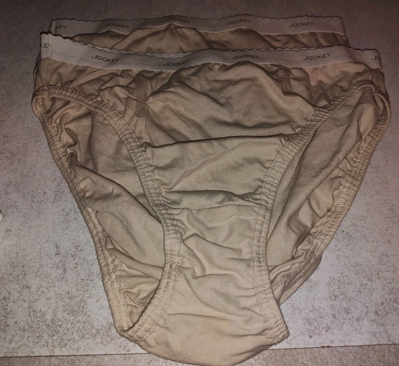 2 pcs Of Jockey Brief Underwear Panties Beige (Stain) 100% Cotton