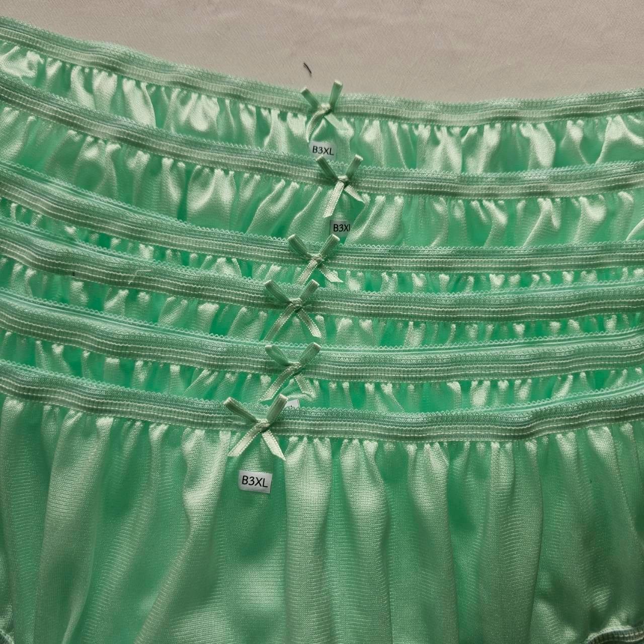 3 Bikini Soft Underwear Nylon Women Man Plus size Panties Breathable /Green/3XL