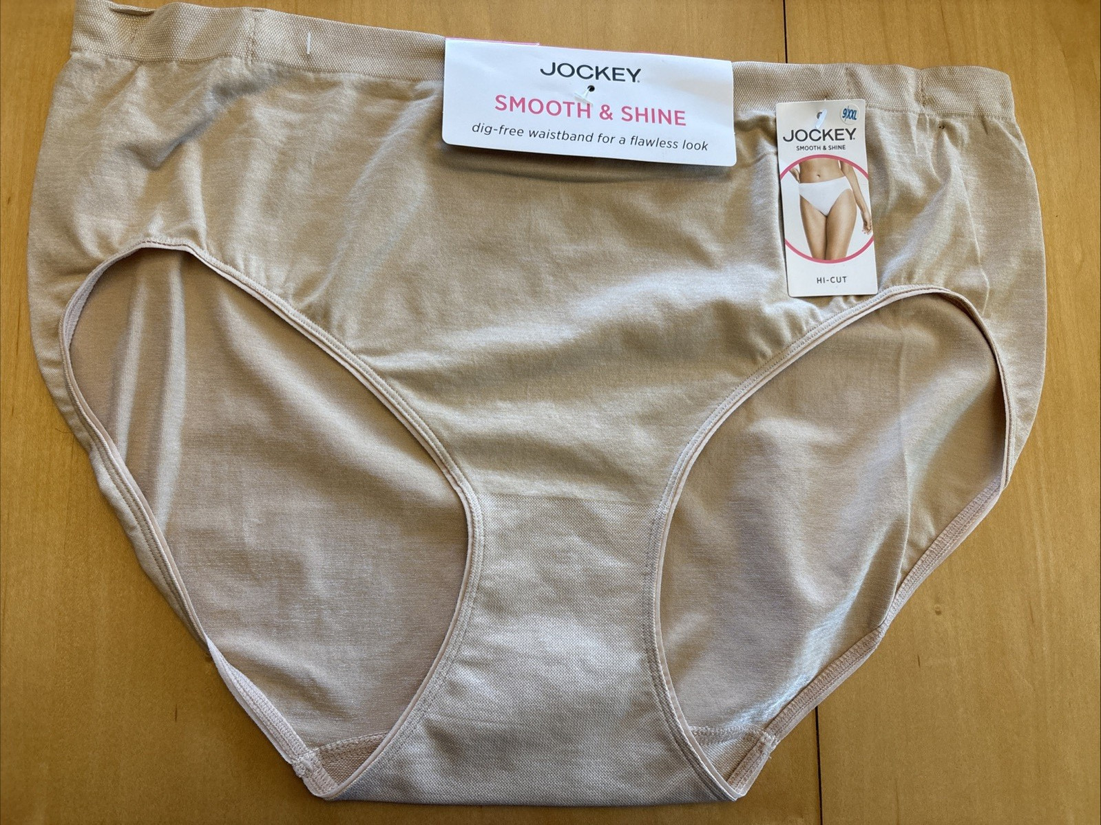 NEW Jockey Smooth and Shine Seamfree beigeHi Cut Panty Women’s sz. 9