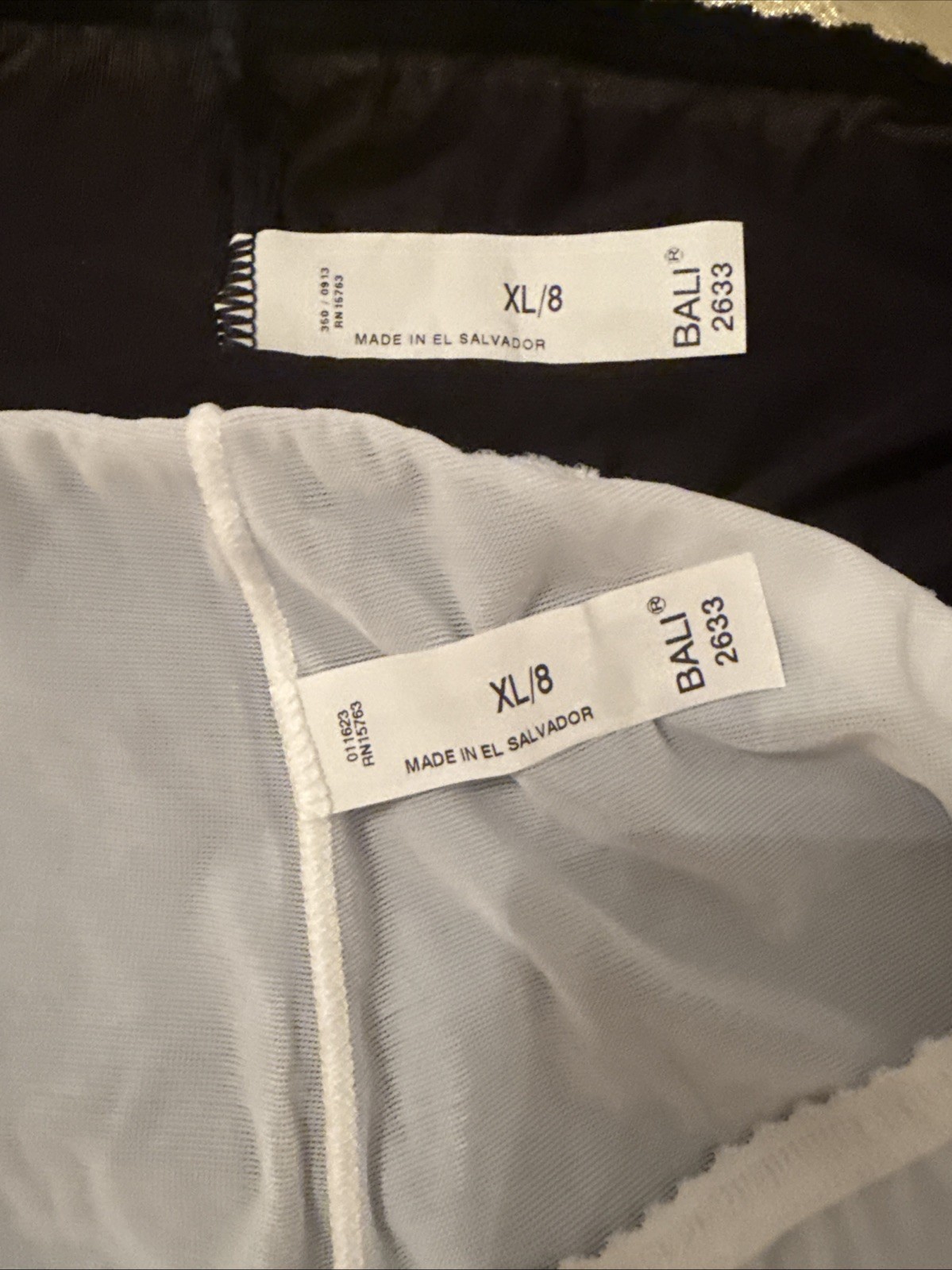 NEW 2 Pair Bali Skimp Scamp Briefs Panties #2633 One Black One White Size XL/8