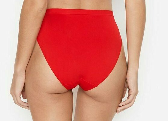 XS Red SEAMLESS NO SHOW FULL COVER Victorias Secret High Leg Waist Brief Pantie