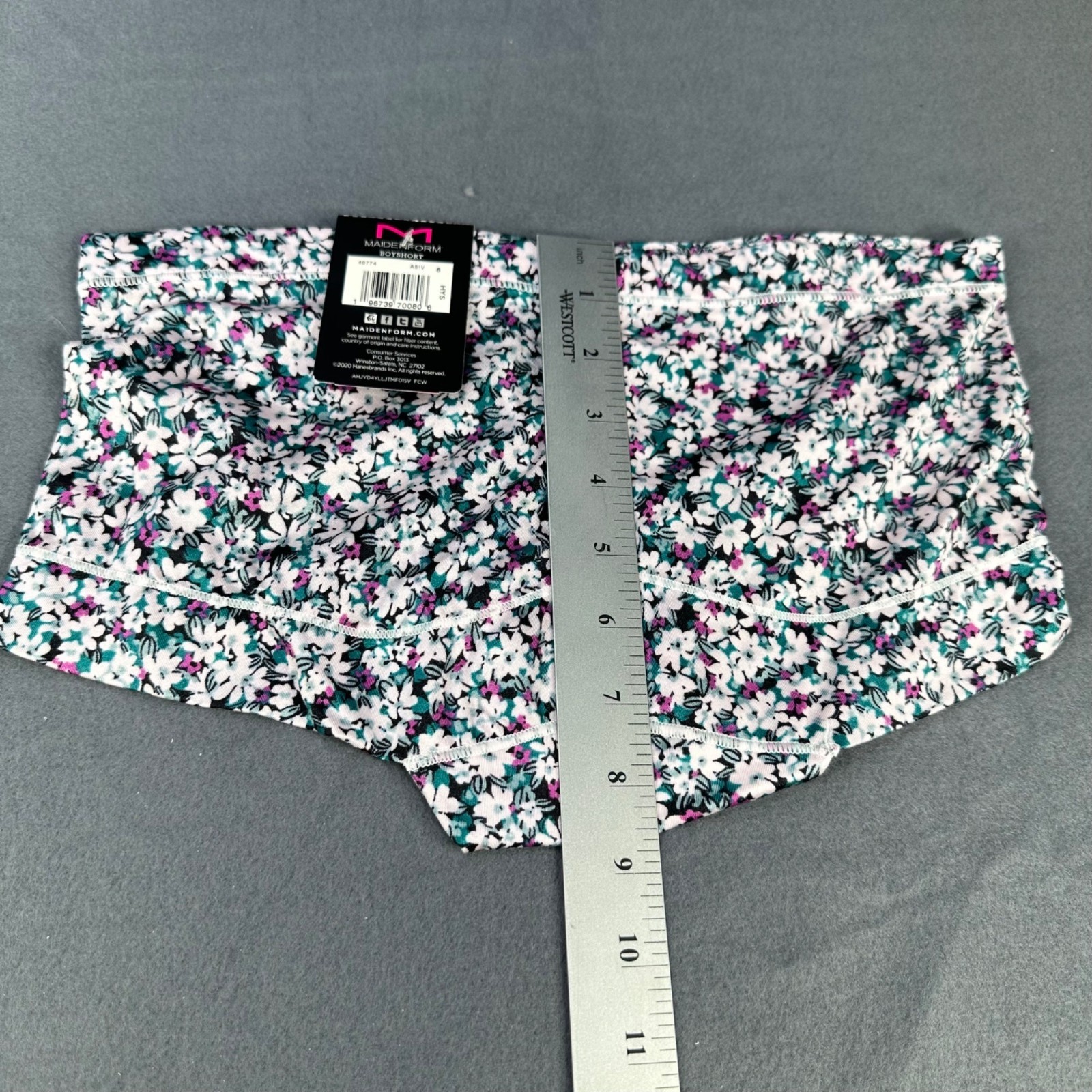Maidenform Womens Size Medium 6 Panty Boyshorts Floral Multicolor New