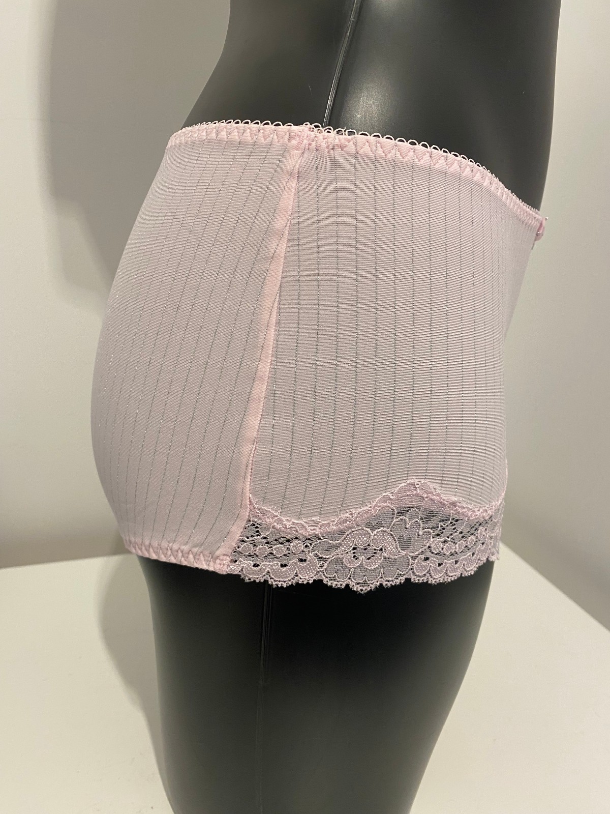 Baby Pink & Silver Sparkle Boyshorts Pinstripe briefs shorts shorties pants