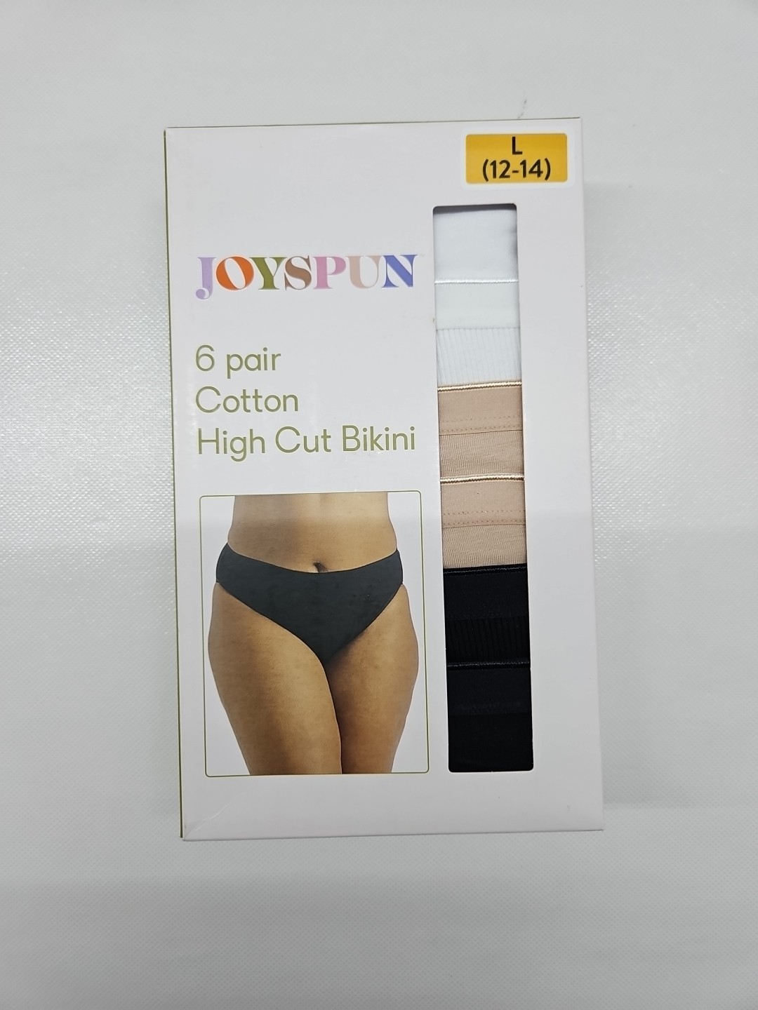 Joyspun High-cut Bikini Cotton Size Large Multicolor 6-pack New