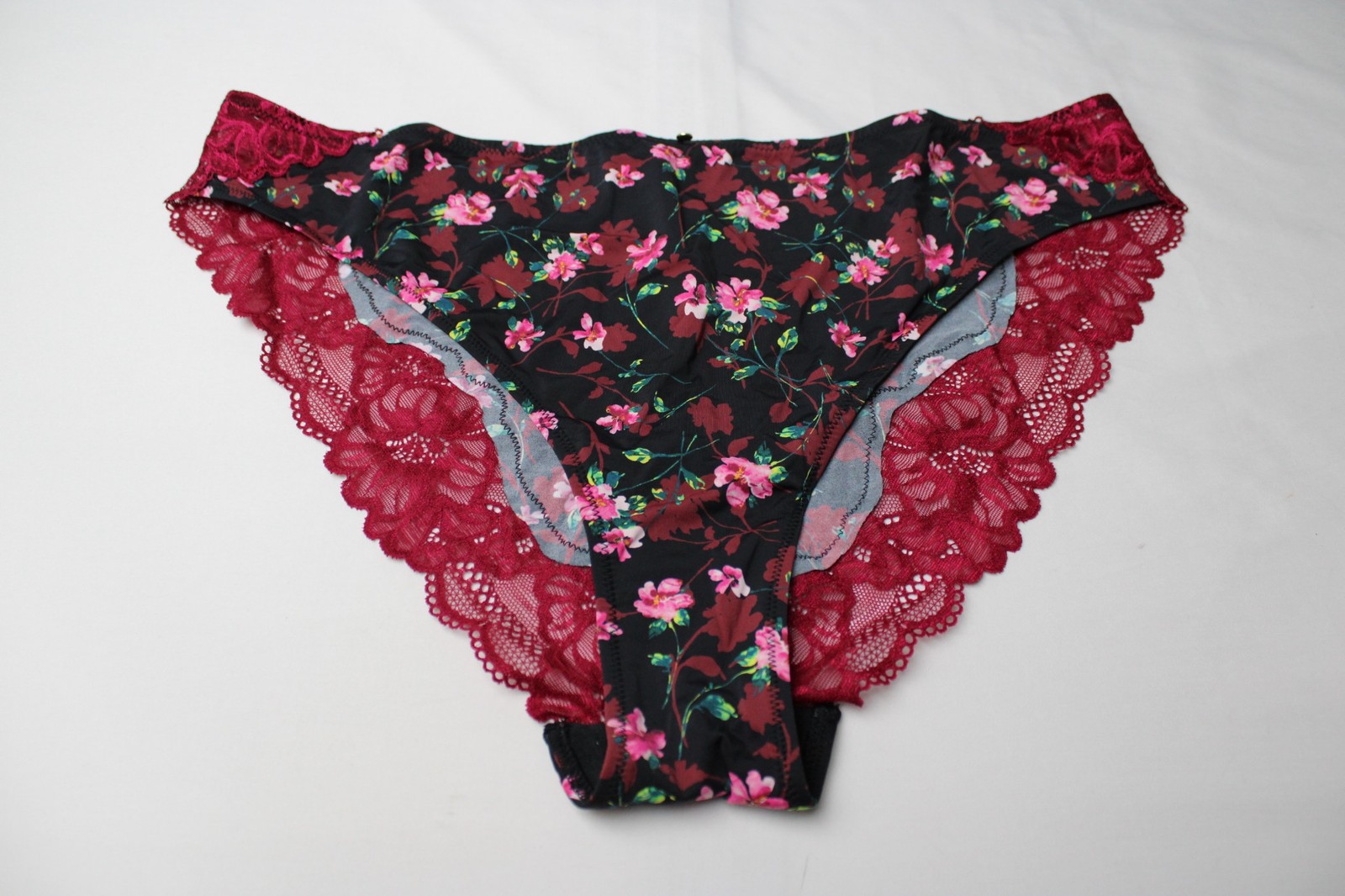 Adore Me Women’s Floral Pattern Lace Detail Panties BL1 Black Size 3X NWT