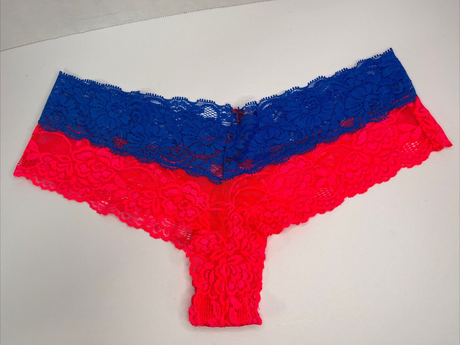 NWOT Charlotte Russe Neon Pink & Blue Cheeky Sexy Bright Lace Panties Size XL